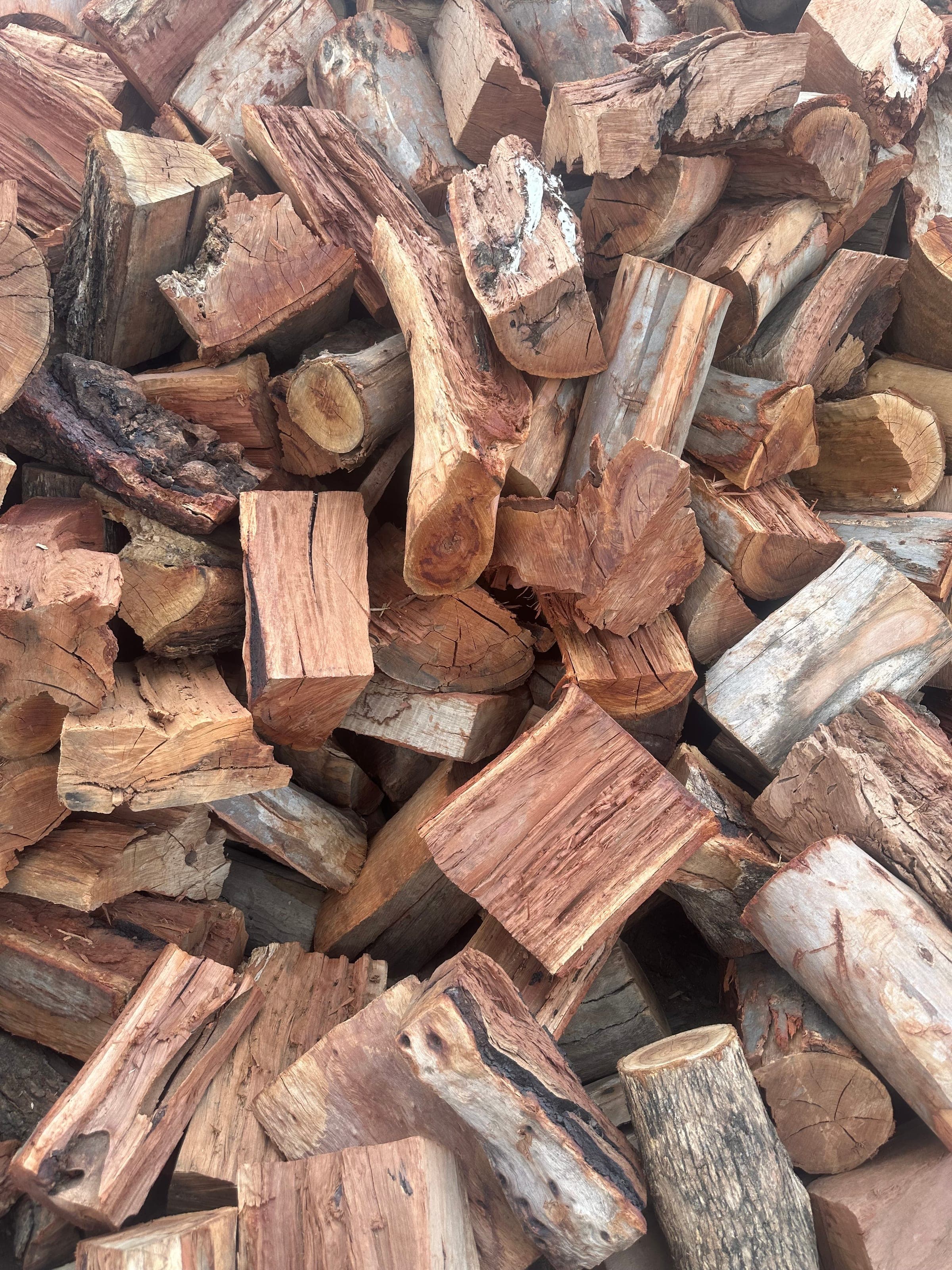 Close-up of split seasoned firewood