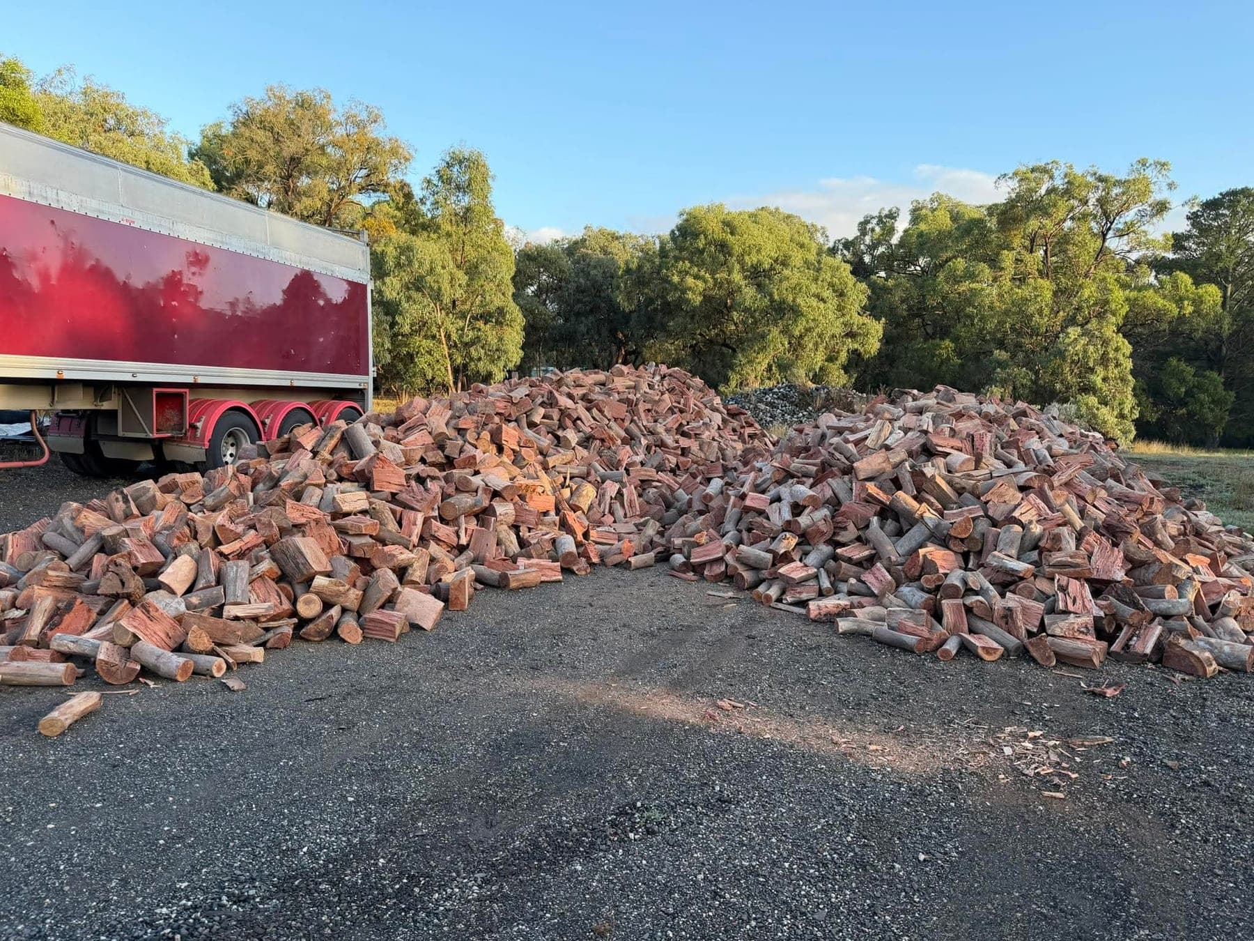 Trailer full of seasoned firewood