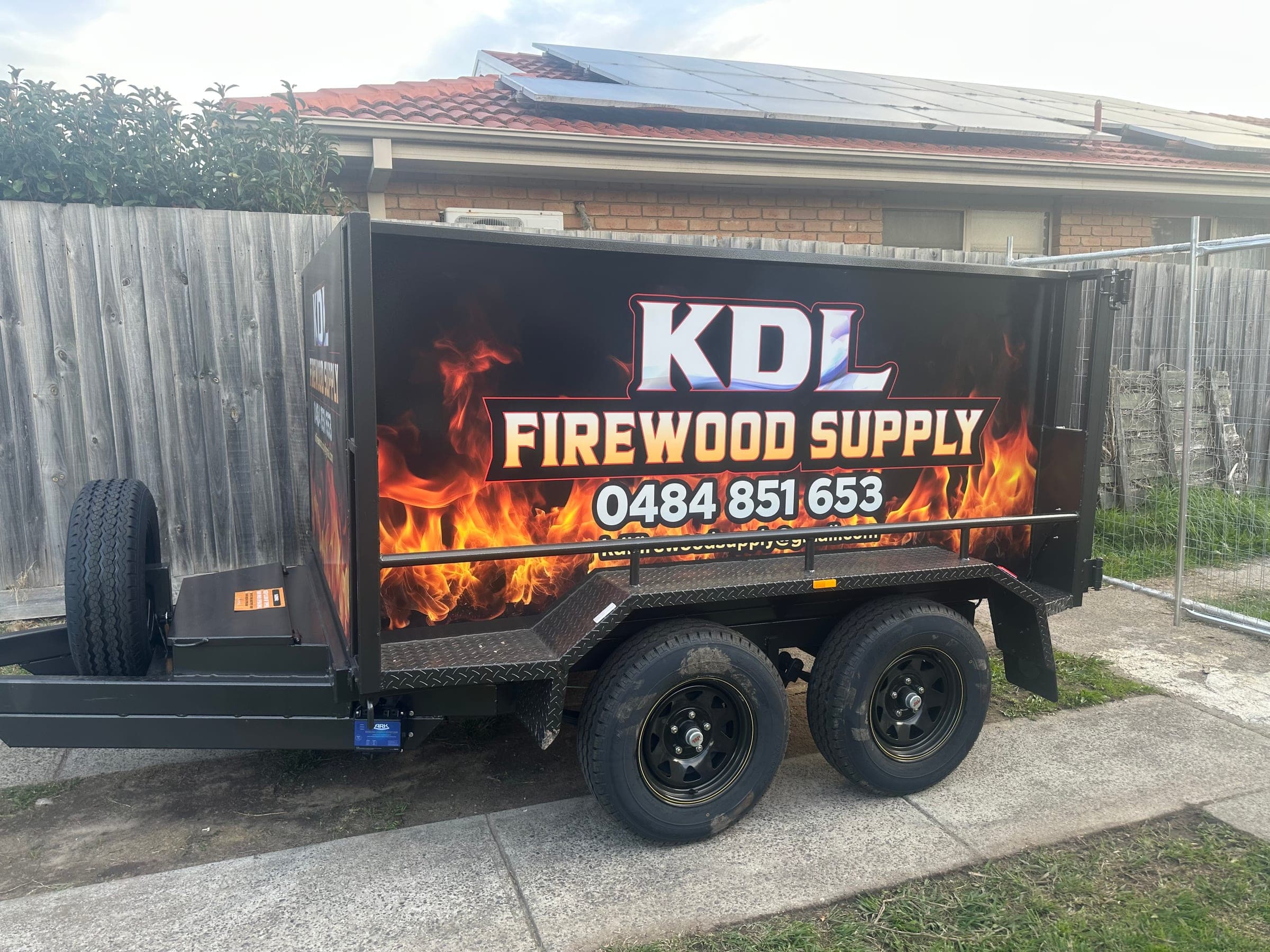 KDL Firewood Supply branded delivery trailer